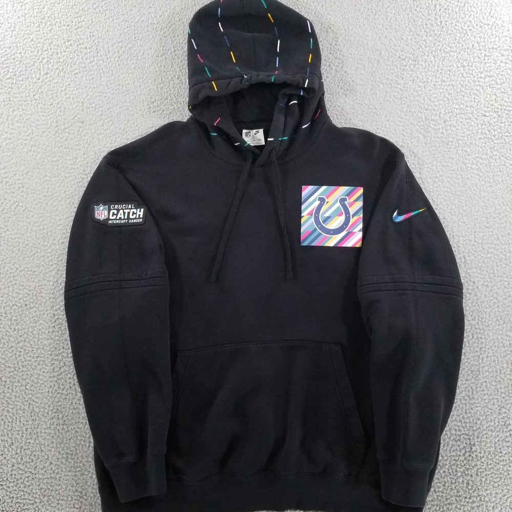 Indianapolis Colts Nike Hoodie XXL Black Crucial Catch Sweatshirt Fleece NFL